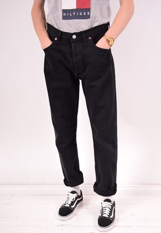 LEVI'S 501 MENS VINTAGE JEANS W34 L32 BLACK 90S