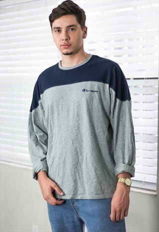VINTAGE CHAMPION T-SHIRT LOGO 90S L 11.8