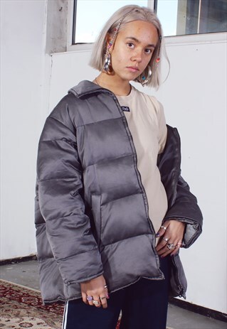 VINTAGE FERRE SILVER PUFFA COAT