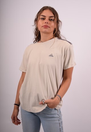 VINTAGE ADIDAS T-SHIRT TOP BEIGE