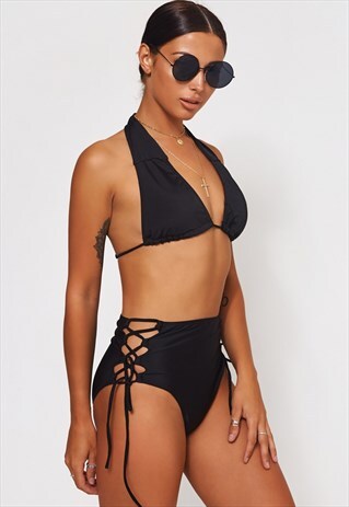 BLACK HIGH WAISTED BIKINI