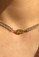 AUTHENTIC DIOR CD PENDANT - UPCYLCED CHOKER