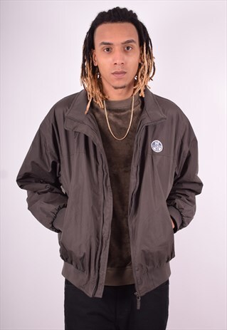 NORTH SAILS MENS VINTAGE JACKET MEDIUM BROWN 90'S