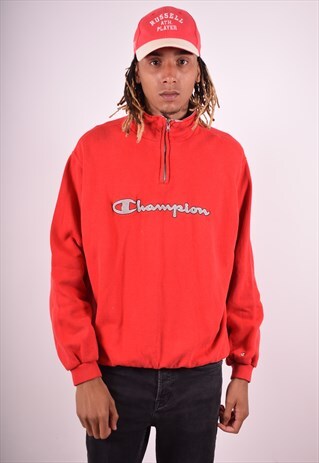 CHAMPION MENS VINTAGE SWEATSHIRT JUMPER XL RED 90S