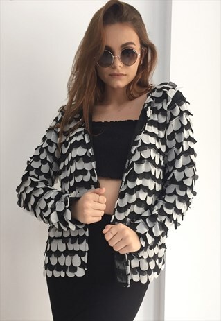 'GINA' BLACK AND WHITE JACKET