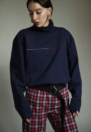 TOMMY HILFIGER NAVY BLUE TURTLENECK . UNISEX