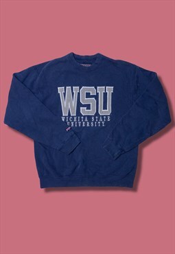 Vintage blue medium wichita state college jumper 
