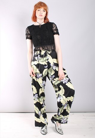 VINTAGE 90S TOMMY BAHAMA SILK HAWAIIAN FLORAL TROUSERS