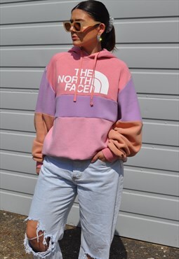 Y2K reworked The North Face sunset fleece colourblock hoodie