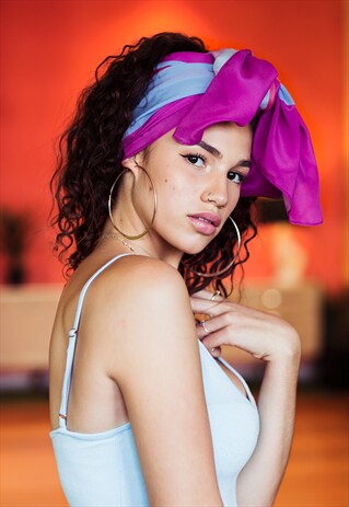EXCLUSIVE MAGENTA, BLUE & PURPLE SILK SCARF