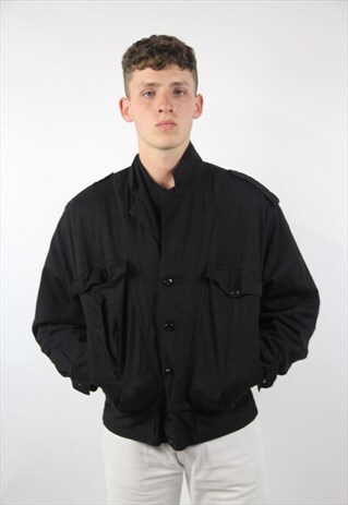 VINTAGE BLACK BOMBER JACKET