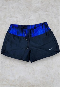 Nike Dri-Fit Running Shorts Black Blue Patterned Women's XS