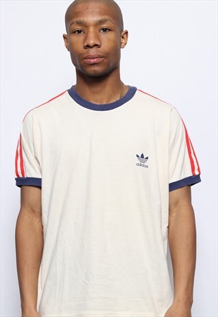 VINTAGE ADIDAS LOGO T-SHIRT CREAM