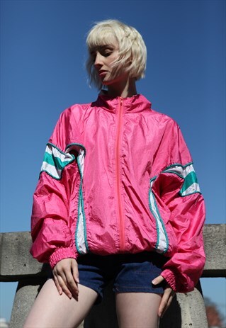 VINTAGE 80'S SHELL JACKET IN PINK