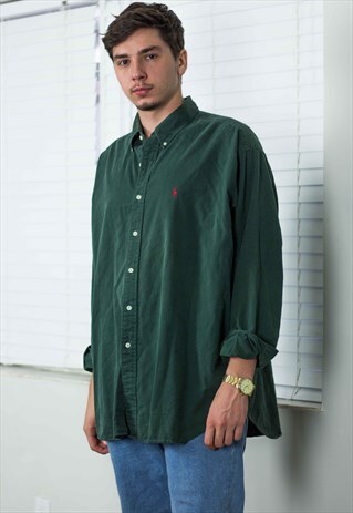 VINTAGE POLO RALPH LAUREN SHIRT LOGO 90S XXL 13.8