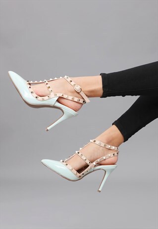 DIJON STUDDED MINT GREEN PUMPS