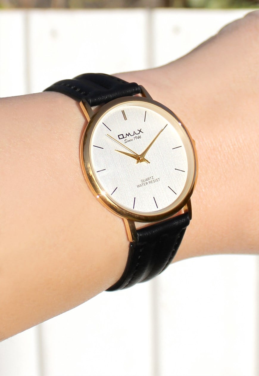 Omax gold watch new arrivals