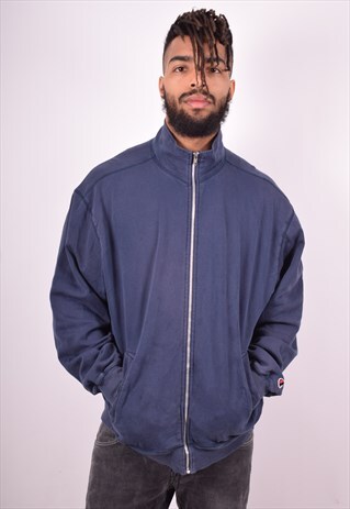 CHAMPION MENS VINTAGE TRACKSUIT TOP JACKET LARGE BLUE 90'S