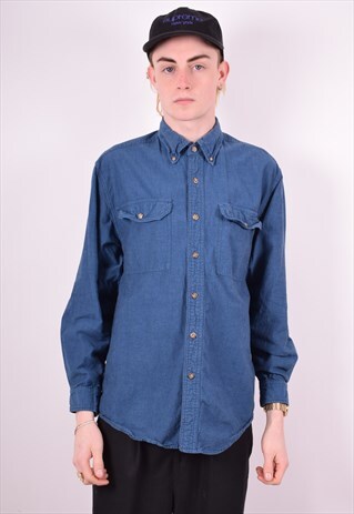 CARHARTT MENS VINTAGE SHIRT MEDIUM BLACK 90'S