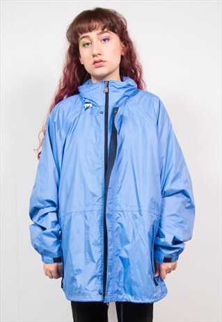 K-WAY VINTAGE 90'S PASTEL BLUE CAGOULE JACKET