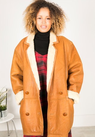 VINTAGE 80S WINTER SHEEPSKIN COAT / R002
