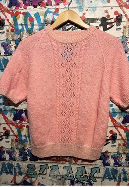 Handmade pink round neck nana knit