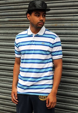 VINTAGE LACOSTE STRIPED POLO SHIRT