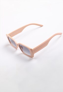 Rectangular oversized retro sunglasses- pink