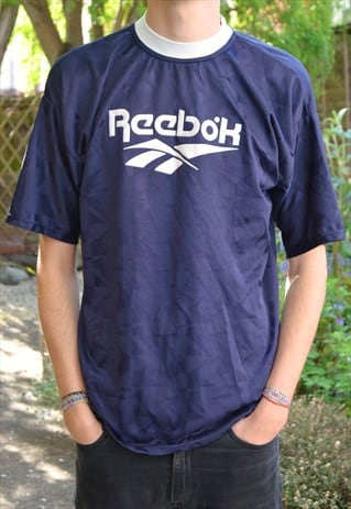 navy blue reebok shirt