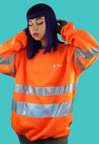 UNISEX DEAD-STOCK WORKER SWEATSHIRT FLUO ORANGE