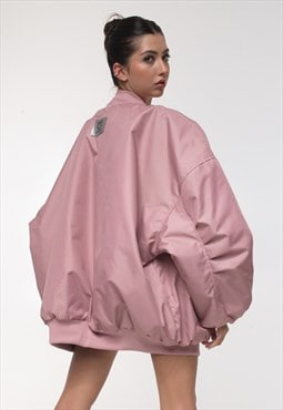 Oversize bomber jacket in dusty pink