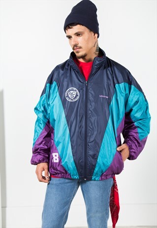 VINTAGE 80S ADIDAS ORIGINALS SHELL SPORT JACKET / S1519