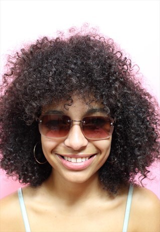 VINTAGE Y2K BROWN CHERRY OMBRE RECTANGULAR SUNGLASSES