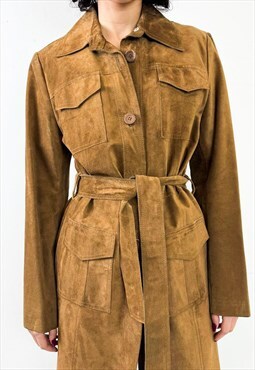 Vintage y2k suede leather coat 
