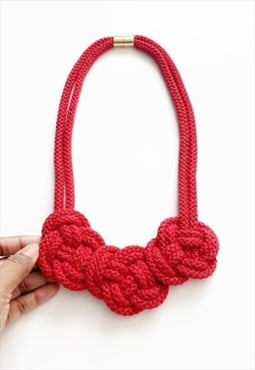 Handmade by Tinni The Poppy Cotton Handmade Necklace Red