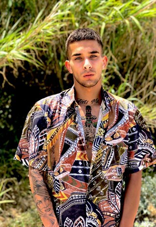 VINTAGE 90'S MULTICOLOR PRINTED SHORT SLEEVE HAWAIIAN SHIRT