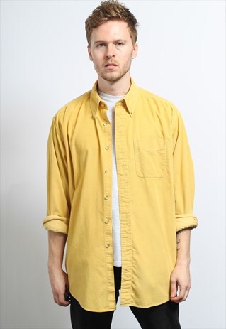 VINTAGE CORDUROY CORD SHIRT YELLOW