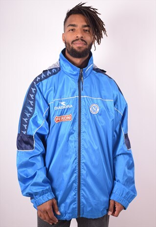 DIADORA MENS VINTAGE JACKET XXL BLUE 90S