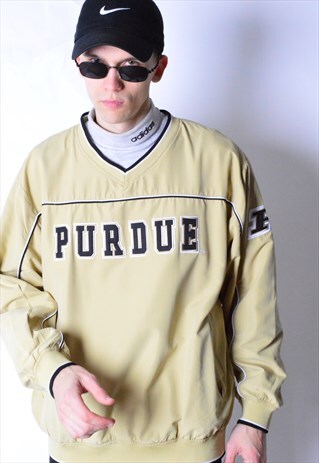 MUSTARD YELLOW PURDUE UNIVERSITY AMERICAN FOOTBALL JACKET