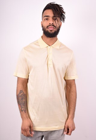 VALENTINO MENS VINTAGE POLO SHIRT XL YELLOW 90'S