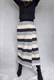 VINTAGE STRIPED SKIRT, WARM MAXI SKIRT, SMALL WINTER SKIRT