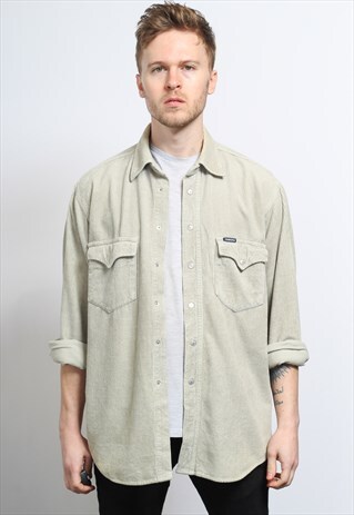 VINTAGE CORDUROY CORD SHIRT BEIGE