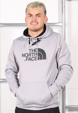 Vintage The North Face Hoodie in Grey Pullover Jumper Small