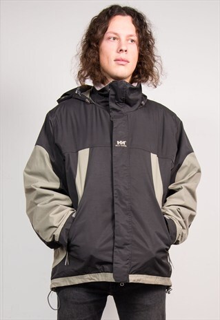 90'S VINTAGE BLACK HELLY HANSON WINDBREAKER PADDED COAT