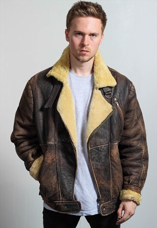 VINTAGE SUEDE SHEEPSKIN AVIATOR JACKET