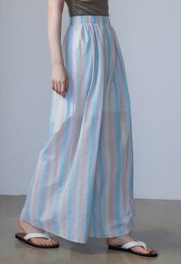 Women's Color striped pleated trousers SS24 VOL.3