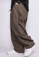 BAGGY SKATER JOGGERS MULTI WIDE PUNK PANTS IN BROWN