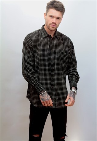 1990'S VINTAGE CHECK CORD SHIRT IN MULTICOLOUR
