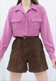 80S VINTAGE PINK COLLARED SHIRT BLOUSE