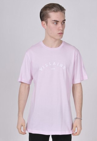 PINK VILLAINS LDN (WHITE) T-SHIRT - EMBROIDERED